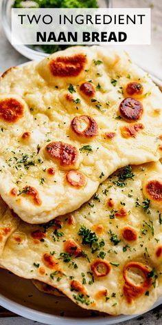 Two Ingredient Naan, Easy Naan Recipe, Naan Bread Recipe, Homemade Naan Bread, Recipes With Naan Bread, Biscuits Diététiques, Flat Breads, Homemade Bread Recipes Easy, Two Ingredient