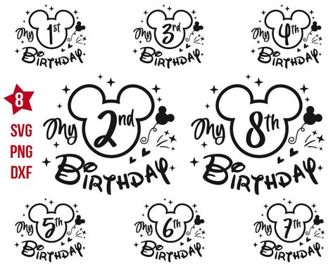 Family Disney Shirts Matching, Mickey First Birthday, Disney Birthday Shirt, Disney Trip Shirts, Disney World Shirts, Mickey Birthday, Minnie Birthday, Disney Svg, Disney Birthday