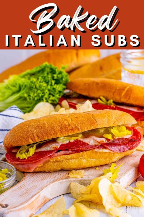 Oven Baked Italian Subs, Baked Italian Subs, Toasted Subs Sandwiches, Baked Italian Sub Sandwich, Italian Subs Sandwich Baked, Sub Sandwich Recipes, Toasted Turkey, Italian Subs, Football Tailgate Food