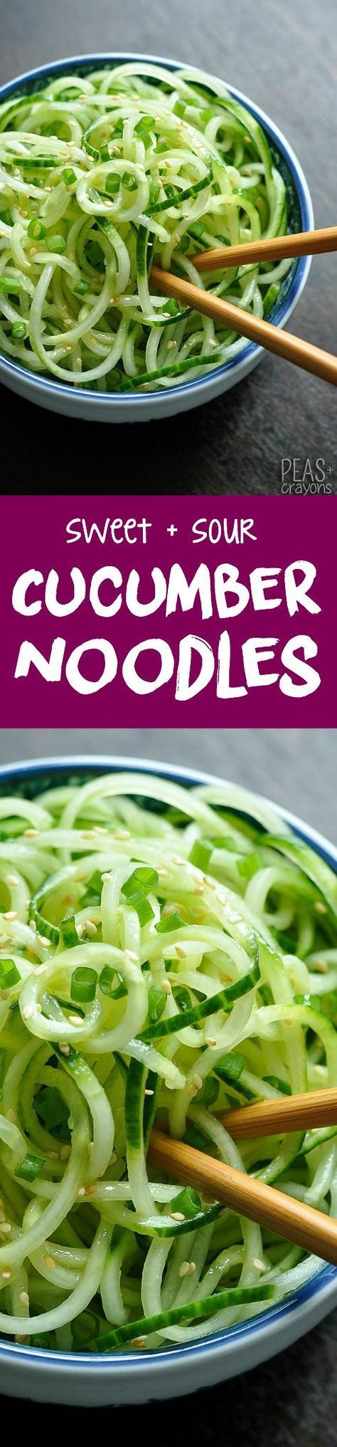 Cucumber Noodles, Zoodle Recipes, Resep Salad, Veggie Noodles, Spiralizer Recipes, Vegetarian Salads, Cucumber Recipes, Kitchen Renovations, Eat Better