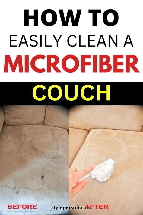 Microfiber couches are popular for their comfort and durability, but they can be a bit tricky to clean due to their unique fabric. Microfiber is made up of densely packed synthetic fibers that can trap dirt, oils, and stains. However, with the right cleaning methods, you can keep your microfiber couch looking like new. Discover a step-by-step guide on how to clean a microfiber couch. Cleaning Microfiber Couch, Suede Couch, Baking Soda Health, Baking Soda On Carpet, Microfiber Couch, Microfiber Sofa, Baking Powder Uses, Baking Soda Cleaning, Clean Couch