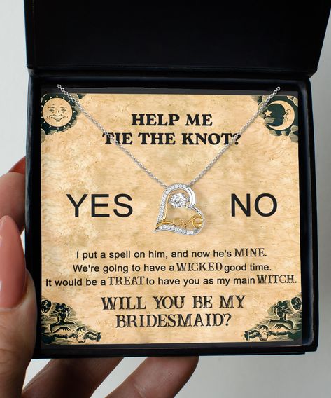 🌟 Calling all my favorite witches 🧙‍♀️ It's time to cast a spell of love and friendship 💕 I'm popping the question, will you be my main witch and stand by my side on my big day? 💍 Let's dance our way to happily ever after with this stunning Bridesmaid Proposal Wedding Invite necklace 💃 #BridesmaidProposal #WeddingInvite #MainWitch #Love #Dancing #HeartPendant #Necklace #Bridesmaid #Proposal #WitchesOfInstagram #WeddingVibes Shop Now https://bit.ly/3Wt1PsW Bridesmaid Message, Single Mom Gifts, Godson Gifts, Bonus Dad Gifts, Nephew Gifts, Goddaughter Gifts, Proposal Wedding, Dance Necklace, Step Dad Gifts