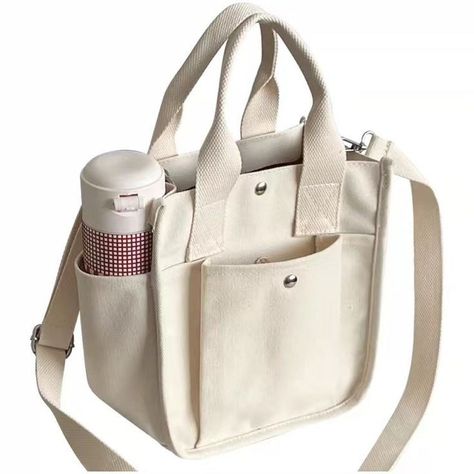 Tote Bag For School, Vintage Canvas Bags, Canvas Grocery Bag, Canvas Bag Design, Stylish School Bags, Boho Tote Bag, Tote Bags For School, Bear White, Casual Tote Bag