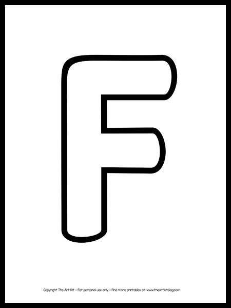 Letter F Template Free Printables, Letter F Coloring Page Free Printable, Letter F Printables Free, Letter F Printable, Cartoons Eyes, Outline Letters, Alphabet Crafts Preschool, The Letter F, F Letter