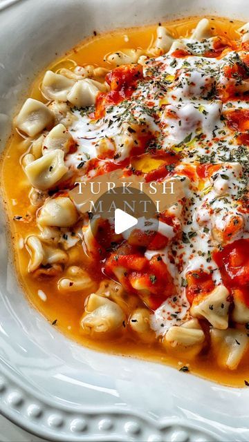 Taghrid Ahmad on Instagram: "These Turkish style mini beef dumplings are topped with a spicy tomato/red pepper sauce, garlic yoghurt & dried mint. It’s sooo addictive I guarantee you won’t stop at one bowl! Perfect in this cool weather 😋 here’s the recipe! Manti 👇 (Turkish Style Dumplings) 500g frozen manti dumplings @trimsfreshmerrylands Red Sauce 2tablespoons butter 2 tablespoons tomato paste 1 heaped tablespoon biber salca (capsicum paste) 1 teaspoon paprika Chilli flakes (optional) Salt to taste 1 cup water to thin slightly Garlic Yoghurt 2 small crushed garlic 500g greek yoghurt Salt 1/2 cup water to thin to liking First make your sauces! For the tomato sauce melt butter in a pot & cook off the tomato/pepper paste with the rest of the ingredients. Let it simmer for a few m Turkish Pepper Paste, Manti Recipe Turkish, Turkish Manti Recipes, Manti Dumplings, Manti Turkish, Manti Recipe, Beef Dumplings, Pepper Paste, Red Pepper Sauce