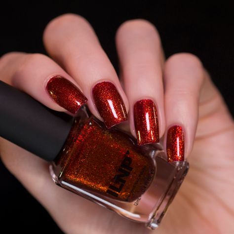 Red Fall Nail Designs, Ginger Nails, Red Orange Nails, Orange Sparkle, Shimmer Nail Polish, New Nail Polish, Nail Shimmer, Radiant Red, Red Fall