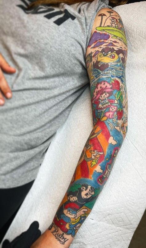 Cartoon tattoos smurfs bugs bunny Taz strawberry shortcake 80's tattoos 1980s Tattoos, 1980s Tattoo Ideas, 80 Cartoon Tattoos, 80s Movie Tattoos, 80s Cartoon Tattoos Sleeve, Movie Tattoo, Movie Tattoos, 1980s Childhood, Cartoon Tattoos