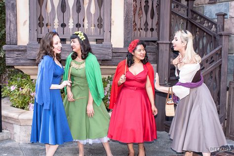 Sleeping Beauty and the three fairies cosplay on Dapper Day at Disneyland Godmother Dress, Disney Dapper Day, Sleeping Beauty Costume, Disneybound Outfits, Disney Dress Up, Disneyland Outfits, Disney Bound Outfits, Pin Up Model, Disney Bounding