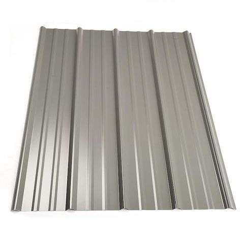 Metal Sales 3-ft x 12-ft Ribbed Ash Grey Steel Roof Panel in the Roof Panels department at Lowes.com Closed Pergola, Steel Roof Panels, Metal Roof Panels, Steel Roof, Pergola Ideas, Ribbed Paneling, Steel Roofing, Roof Architecture, Metal Roofing