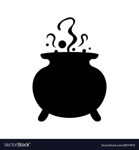 Couldren Drawings, Witch Cauldron Drawing, Cauldron Silhouette, Cauldron Drawing, Cauldron Clipart, Witch Pot, Halloween Calligraphy, Cartoon Halloween Costumes, Halloween Witch Cauldron