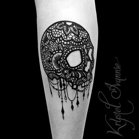 Skull lace #KrystelIvannie #skulltattoo #lacetattoo #colorconspiracy #lineworktattoo @equilattera @support_good_tattooing @art_collective_skulls @inkstinct_tattoo_app @sullenclothing @tattooistartmag @art_collective_skulls @nawden @arte_muse @im_gallery @ladytattooers @colorconspiracystudio @inkmobb_ @prophetsandpoets Lace Skull Tattoo, Sugar Skull Tattoo, Tattoo Son, Feminine Skull Tattoos, Lace Skull, Sugar Skull Tattoos, Lace Tattoo, Crown Tattoo, Skull Tattoo Design