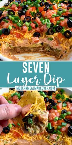 Layered Dips, Seven Layer Bean Dip, Layered Salads, Layer Dip Recipe, 7 Layer Dip Recipe, Refried Bean Dip, Mexican Layer Dip, Layered Dip Recipes, Layered Bean Dip