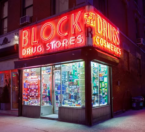 Block Drugs East Village, NYC | Here’s an excerpt of our int… | Flickr Pharmacy Business, Signage And Wayfinding, East Village Nyc, Places And Spaces, Shop Front Signage, Shop Front, East Village, Shop Plans, Signage Design