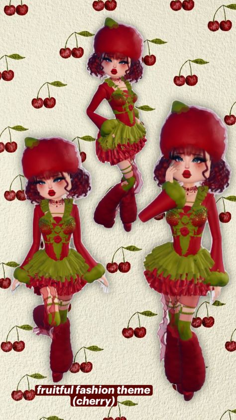 cherry outfit for dress to impress #dti #dresstoimpress #dresstoimpressoutfit #fruitfulfashion #cherry Theme Dress, Fashion Themes, Dress To Impress, Fashion Dresses, Cherry, Fruit