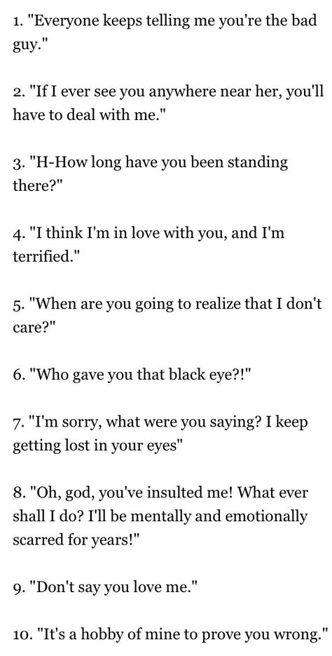 Half of these are Kat. The other half she wouldn't be caught dead saying. Menulis Novel, Studera Motivation, Story Writing Prompts, Writing Dialogue Prompts, Creative Writing Tips, Writing Motivation, Writing Inspiration Prompts, Writing Characters, Book Writing Inspiration