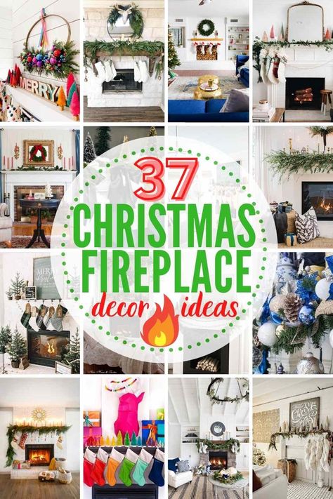 Above The Mantel Ideas, Mantle Ideas Fireplace, Christmas Mantles Ideas Fireplaces, Christmas Mantle Decor Fireplaces, Christmas Fireplace Decor Ideas, Rustic Christmas Mantel, Fireplace Decor Ideas, Christmas Mantles, Christmas Fireplace Mantels