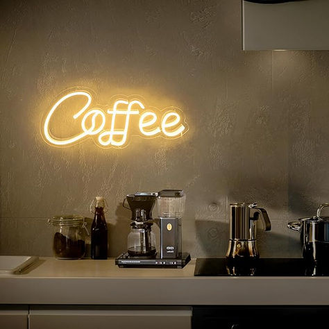 Trendy Coffee Sign: Crafted with meticulous attention to detail, our coffee neon sign emits a warm and vibrant glow that adds a touch of trendy charm to any room. It is the perfect addition to enhance the atmosphere and create a cozy environment for savoring your favorite cup of java. White Neon Sign, Coffee Neon, Home Decor Amazon, Cozy Environment, Cookie House, Coffee Sign, Light Up Signs, Bar Kitchen, Coffee Signs