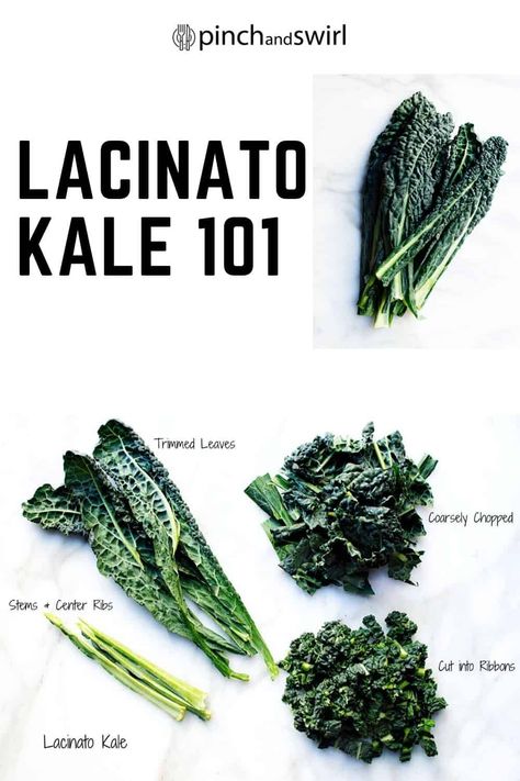 Everything you need to know about Lacinato Kale (also called Italian or Tuscan kale, dinosaur kale, and cavolo nero): how to buy, store, prepare, cook and serve raw (including how to give them a salt massage before adding them to a kale salad recipe). Whether you're using kale in a soup, salad, pasta, for chips, or simply sauteed, you'll find great tips. #lacinatokale Lacinato Kale Recipe, Lacinato Kale, Garlicky Kale, Dinosaur Kale, Pasta Fagioli Recipe, Tuscan Kale, Pasta E Fagioli Soup, Cornbread Salad, Tuscan Soup