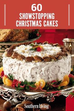 Decorating Christmas Cakes Ideas, Showstopper Cakes Ideas, Christmas Desserts Recipes Elegant, Red Bird Cake, Christmas Dump Cake Recipes Holidays, Southern Living Cakes, Southern Living Cake Recipes, Four Layer Cake, Christmas Showstopper Cake