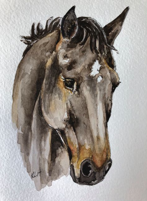 Sunflower Watercolor Painting, Watercolor Horse Painting, Horse Art Drawing, Floral Watercolor Paintings, Watercolor Paintings For Beginners, Watercolor Horse, Diy Watercolor Painting, Watercolor Paintings Easy, Custom Horse