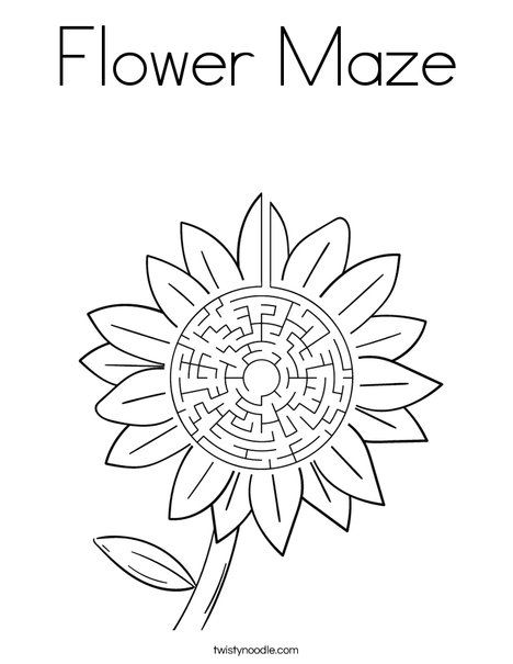 Flower Maze Coloring Page - Twisty Noodle Spring Mazes Free Printable, Flower Maze, Sunflower Maze, Maze Tattoo, Flowers For Algernon, General Conference Activities, Coloring Pages Nature, Maze Worksheet, Printable Mazes