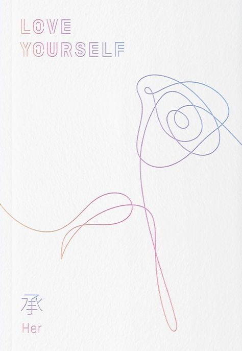 Love Yourself: Her | Kpop Wiki | Fandom Love Yourself Album Cover Wallpaper, Bts Love Yourself Poster, H.e.r Album Cover, Love Yourself Album, Cover Wallpaper, Bts Love Yourself, Pastel Pink Aesthetic, Outline Art, Bts Drawings