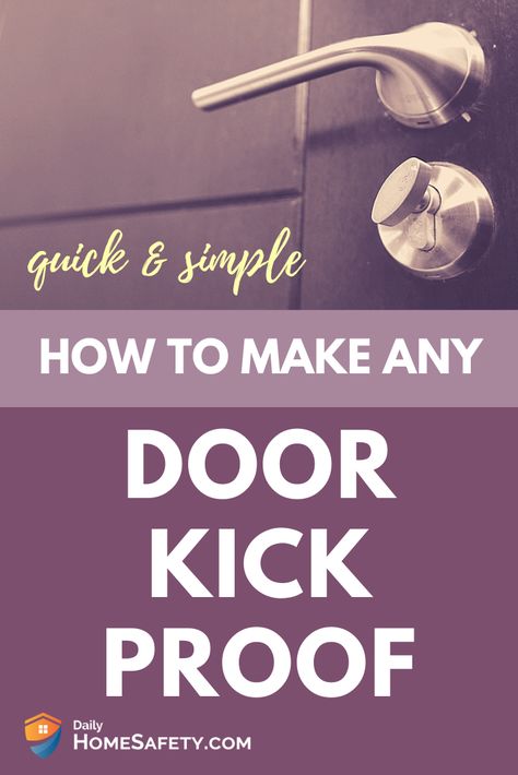 If you're wondering how you can make your door kick-proof, look no further: we've collected all the best ways you can secure any door from being kicked in. Most of the methods can be implemented quickly and easily, even if you're a beginner DIYer. Font doors are often easy targets for burglars, so it's really important to secure yours to prevent kick-ins. Did you know that most burglars simply kick entry door open?     #dailyhomesafety #kickproof #secureadoor #doorsecurity Secure Front Door Ideas, Best Front Door Locks, Secure Door Locks, Secure Doors Ideas, Secure Front Door, Front Door Security Locks, French Door Security Ideas, Door Security, Security Doors Ideas Front Entry