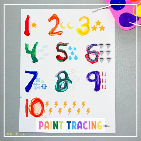 Paint Tracing Numbers with a Q-tip Numbers For Preschool, Tracing Numbers, Tracing Activity, Q Tip Painting, Activity For Preschoolers, Learn The Alphabet, Preschool Homeschool, Numbers Preschool, Printable Numbers