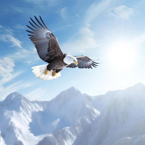 Photo pygargue à tête blanche volant dan... | Premium Photo #Freepik #photo #ciel-oiseau #aigle #oiseaux #fond-nuage Photo Ciel, Aigle Royal, 3d Image, Premium Photo