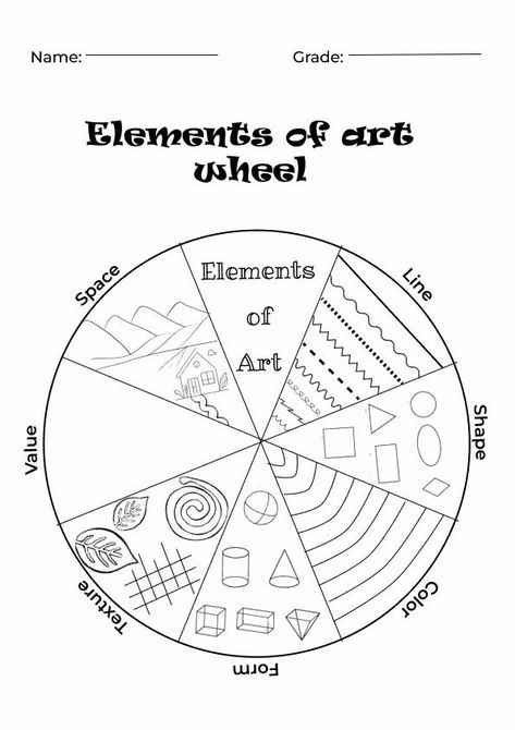 Elements Of Art Color, 7 Elements Of Art, Elementary Art Classroom, The Elements Of Art, Art Handouts, Elementary Art Rooms, High School Art Projects, Middle School Art Projects, Classroom Art Projects