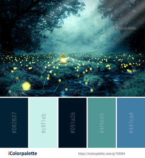 Color Palette ideas from 1137 Sunlight Images | iColorpalette Website Hex Colors, Cool Tone Pallete, Night Garden Color Palette, Darkness Color Palette, Dreamy Color Palette Dark, Moody Pallete Color, Enchanted Forest Color Pallet, Sunlight Color Palette, Dark Fairytale Color Palette