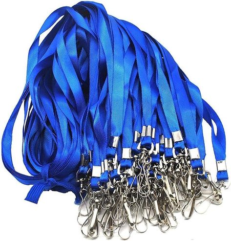 Amazon.com : Beebel Blue Lanyard Bulk Lanyards for Id Badges Flat Lanyard with Badge Clip Swivel Hook 50 Pack : Office Products Paracord Accessories, Bulldog Clip, Black Lanyard, Badge Lanyard, Tag Holder, School Supply Labels, Document Holder, Name Badges, Id Badge