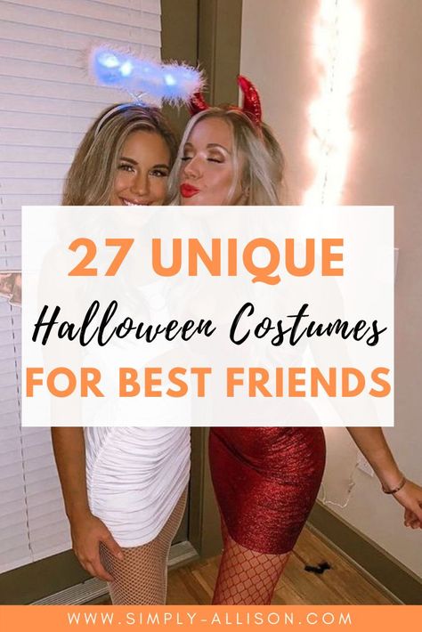 Cute Best Friend Halloween Costumes, Costumes For Sisters, Costume Halloween Duo, Halloween Costumes Inspiration, Pair Halloween Costumes, 2 Person Halloween Costumes, Costumes For Best Friends, Friend Halloween Costumes, Two Person Halloween Costumes