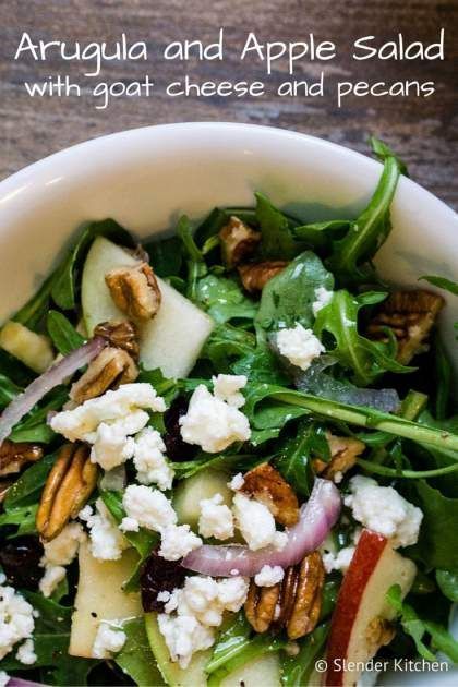 Salad With Goat Cheese, Arugula Salad Recipes, Slender Kitchen, Apple Salad, Goat Cheese Salad, Cheese Salad, Arugula Salad, Healthy Side Dishes, Side Salad