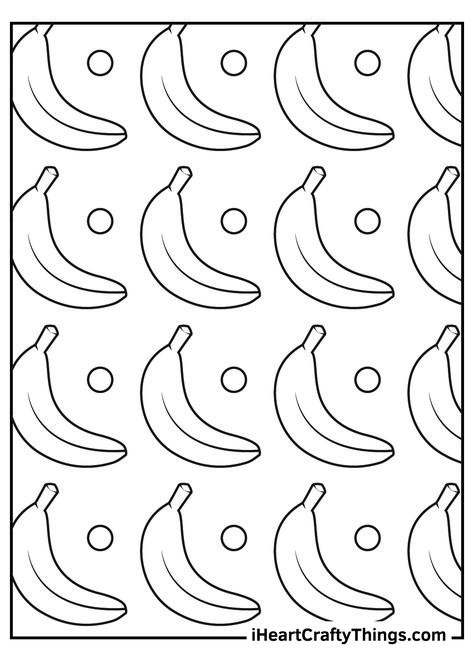 Bananas Coloring Pages Banana Day Activities, Banana Template Free Printable, Banana Printable Free, Banana Drawing For Kids, Banana Worksheet, Banana Coloring Page, Banana Vector, Banana Crafts, Zoo Activities Preschool