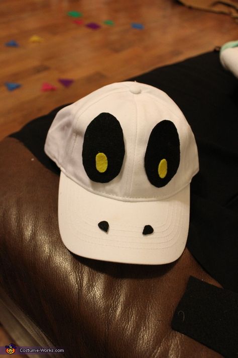 Dry Bones Mario Costume, Shy Guy Mario Costume, Dry Bones Mario Costume Diy, Diy Dry Bones Costume, Super Mario Ghost Costume, King Boo Halloween Costume, Dry Bones Halloween Costume, Boo Costume Mario, Easy Diy Mario Character Costumes