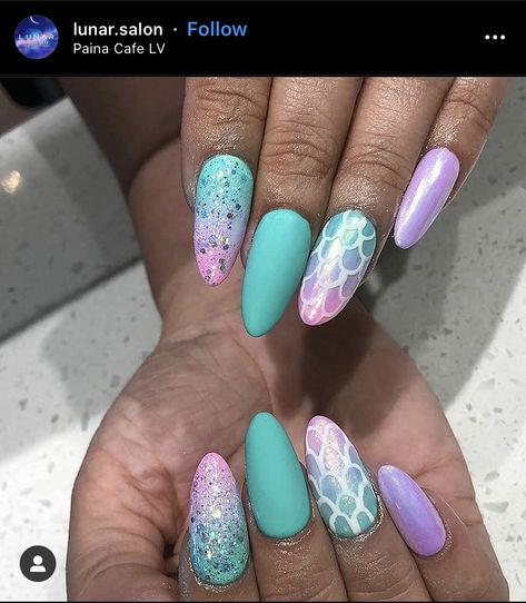 Under The Sea Nails, Sea Nails, Themed Nails, Siren Mermaid, Beauty Nails Design, Mermaid Nails, Fall Nails, Nails Design, Little Mermaid