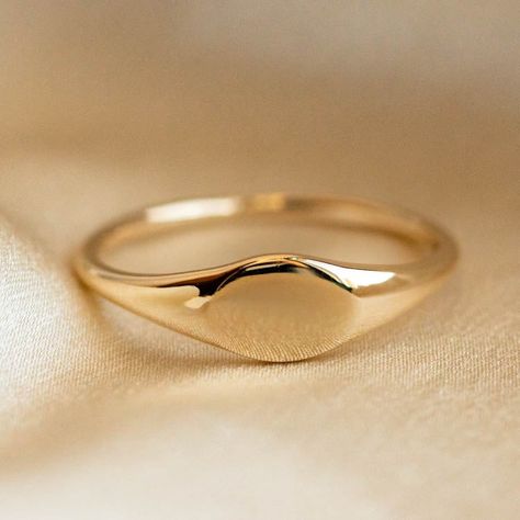 Minimalist Gold Ring, Dainty Gold Ring, Dainty Gold Rings, Zierlicher Ring, Big Rings, Ring Minimalist, Personalized Rings, Engraved Jewelry, Pinky Ring