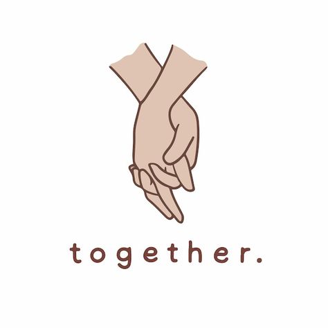 Holding Hands Cartoon Aesthetic, Friendship Logo Design, Holding Hands Doodle, Relationship Symbols, Holding Hands Logo, Celebrant Logo, Friendship Logo, Holding Hands Illustration, Helping Hands Logo