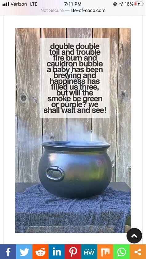 Gender Reveal Ideas Outdoor, Cauldron Gender Reveal, Halloween Gender Reveal, Gender Reveal Party Theme, Gender Reveal Ideas, Toil And Trouble, Witches Cauldron, Gender Reveal Party Decorations, Gender Reveal Decorations