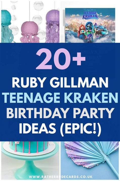 Ruby Gillman Teenage Kraken birthday party ideas Ruby Gillman Teenage Kraken, Glitter Birthday Cake, Teenage Kraken, Themed Birthday Party Ideas, Teenage Birthday Party, Ruby Gillman, Ocean Theme Birthday, 40th Birthday Party Decorations, Movie Birthday Party