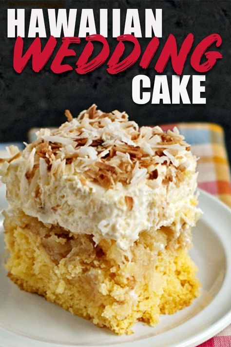 Hawaiian Wedding Cake Recipe, Family Deserts, Hawaiian Wedding Cake, Hawaii Cake, Cake Pineapple, Hawaiian Desserts, Pineapple Cake Recipe, Hawaiian Cake, Pineapple Dessert Recipes