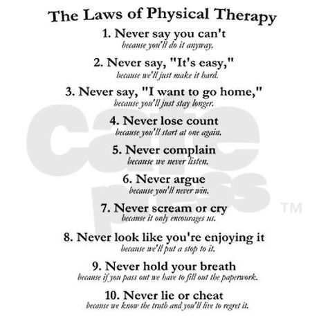 This is so true! I wish every patient could see this because maybe then every physical therapy appointment would be enjoyable for the therapist and the patients near them! Physical Therapy Quotes, Physical Therapy Humor, Therapy Humor, Therapy Business, Physical Therapist Assistant, Physical Therapy Assistant, Pta School, Therapy Quotes, Shoulder Surgery