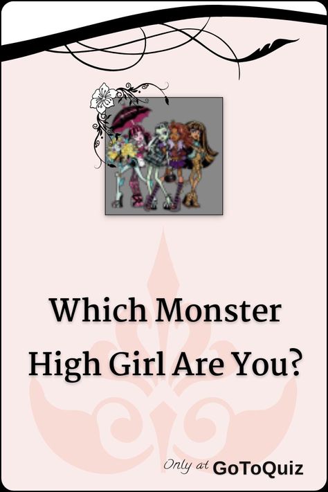 "Which Monster High Girl Are You?" My result: Draculaura G2 Monster High, Which Ever After High Character Are You, Which Monster High Character Are You, Monster High Pfp Frankie Stein, Monster High Quiz, Deuce X Cleo, Monster High Funny, All Monster High Characters, Monster High Characters Names