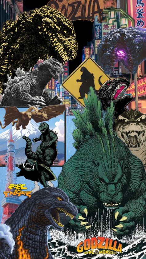 Godzilla Tattoo, All Out Anime, Godzilla King Of The Monsters, Godzilla Comics, Simplistic Wallpaper, Godzilla Wallpaper, All Godzilla Monsters, Kaiju Art, Cool Backgrounds Wallpapers