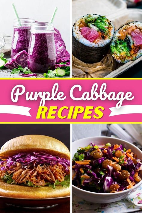 Purple Cabbage Salad Recipe, Purple Cabbage Soup, Purple Cabbage Recipe, Classy Recipes, Purple Cabbage Recipes, Purple Cabbage Slaw, Sour Cabbage, Cabbage Juice, Cabbage Salad Recipes