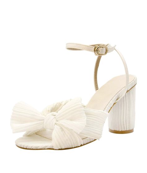 MUCCCUTE SANDALS Open toe Fashion Wedding White Sandals Heels, Bridal Heels, Bow Heels, Bow Knot, Chunky Heels Sandals, Platform Heels Chunky, White Heels, Comfortable Heels, Fashion Heels