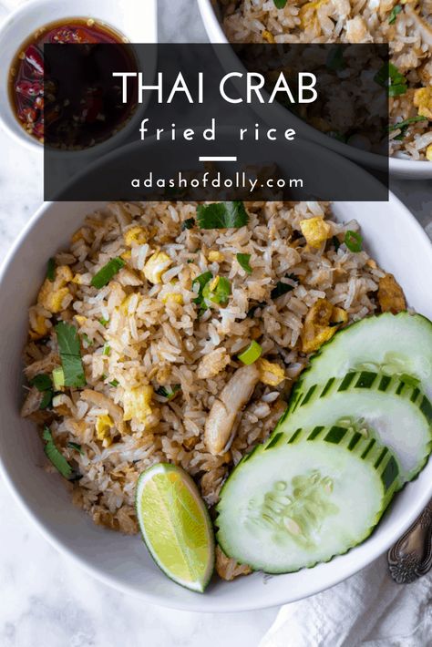 Thai Crab Fried Rice (Gluten Free Options) - a dash of dolly Thai Crab Fried Rice, Fried Rice Thai, Crab Fried Rice Recipe, Crab Fried Rice, Crab Rice, Basil Fried Rice, Thai Fried Rice, Crab Fries, Pescatarian Diet