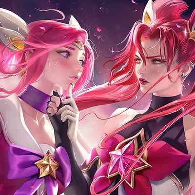 ArtStation - Daki Sakimi Chan Art, Star Guardian Jinx, Star Guardian Lux, Sakimichan Art, League Legends, Star Guardian, Reference Ideas, Jinx League Of Legends, Most Played