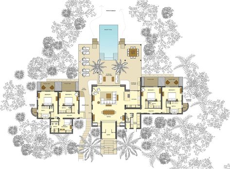 Castaway villa. What i love is the basic layout of the rooms. Turks And Caicos Villas, Love Island Villa, Sims Love, Beachfront Villa, Caribbean Villas, Italy House, Villas In Italy, Island Villa, Building Layout